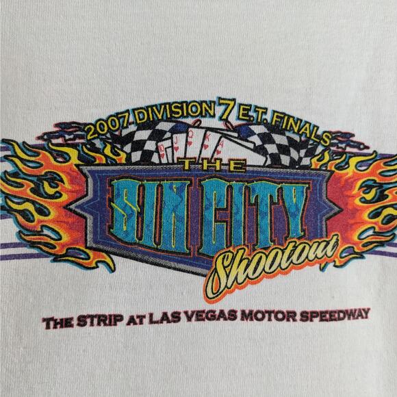 2007 Y2K Mens Drag Racing Large Shirt Las Vegas Strip Sin City Shootout NHRA - Picture 4 of 8